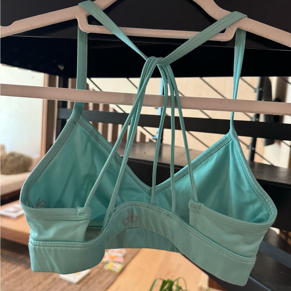 ALO Yoga Light Teal Strappy Back Bralette - Picture 2 of 3